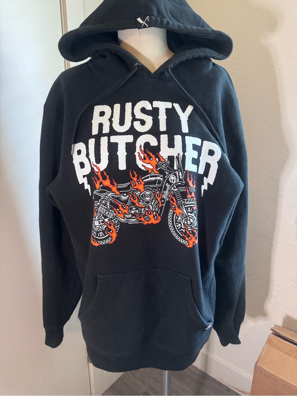 Rusty Butcher Black motorcycle Hoodie Sweatshirt